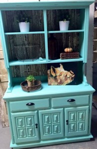 Custom painted furniture teal cabinet painted