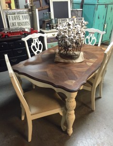 Custom painted furniture dining room table set