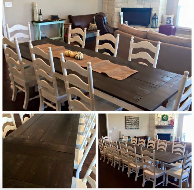 Custom painted furniture antique table and chairs