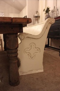 Custom painted furniture white bench