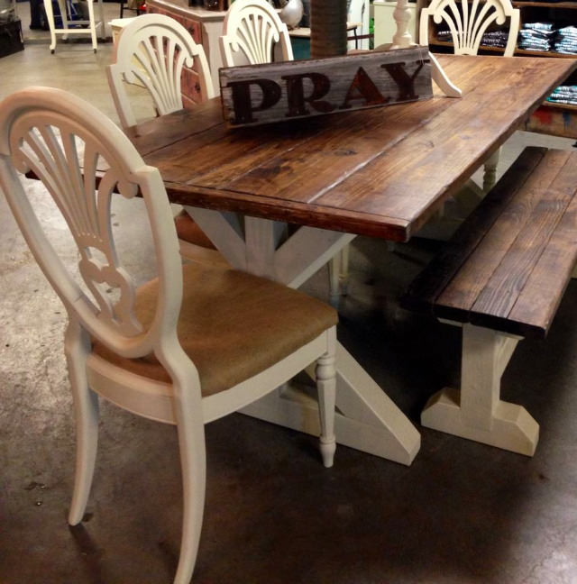 Custom painted furniture dining table set