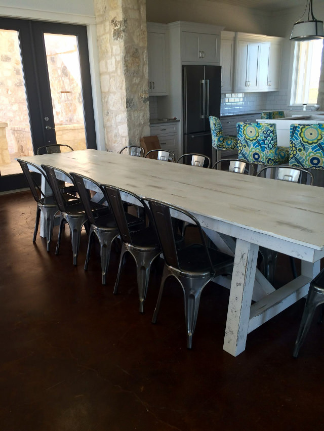 Custom painted furniture white dining table